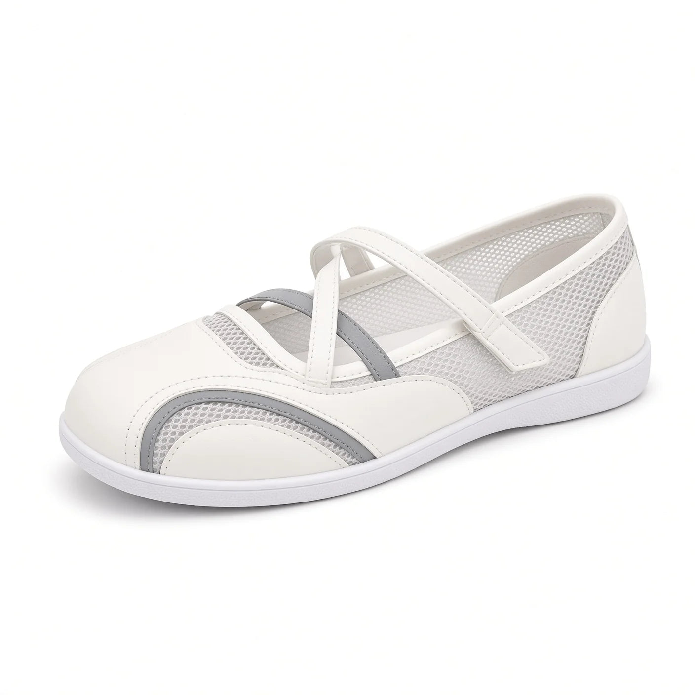 Women's Mesh Strap Mary Jane Flats