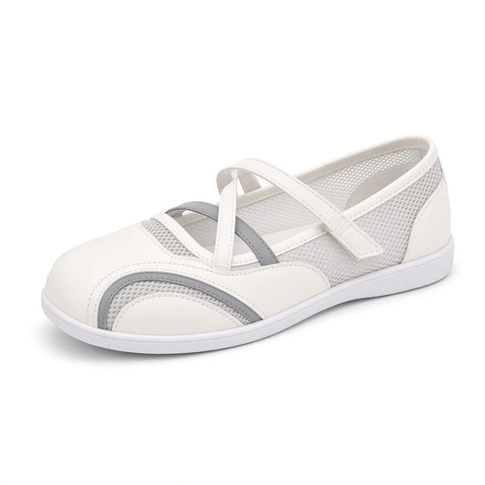 Women's Mesh Strap Mary Jane Flats