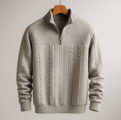 Men’s Jacquard Quarter-Zip Knit Pullover