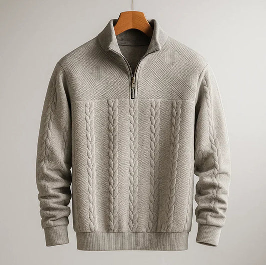 Men’s Jacquard Quarter-Zip Knit Pullover