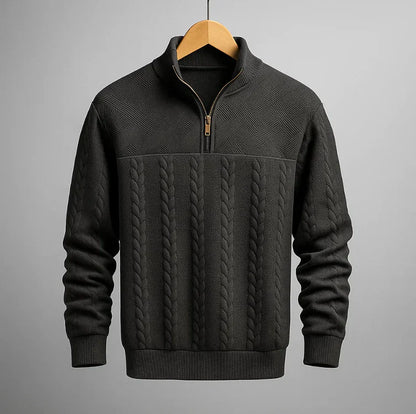 Men’s Jacquard Quarter-Zip Knit Pullover
