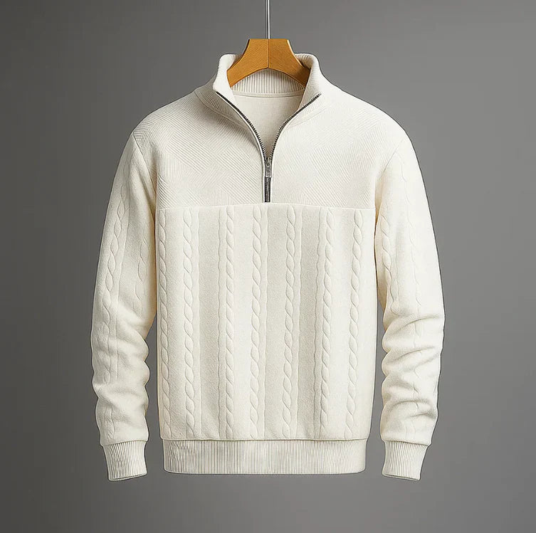 Men’s Jacquard Quarter-Zip Knit Pullover