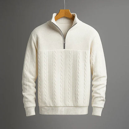 Men’s Jacquard Quarter-Zip Knit Pullover