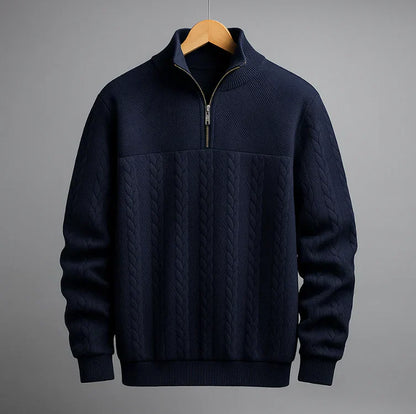 Men’s Jacquard Quarter-Zip Knit Pullover