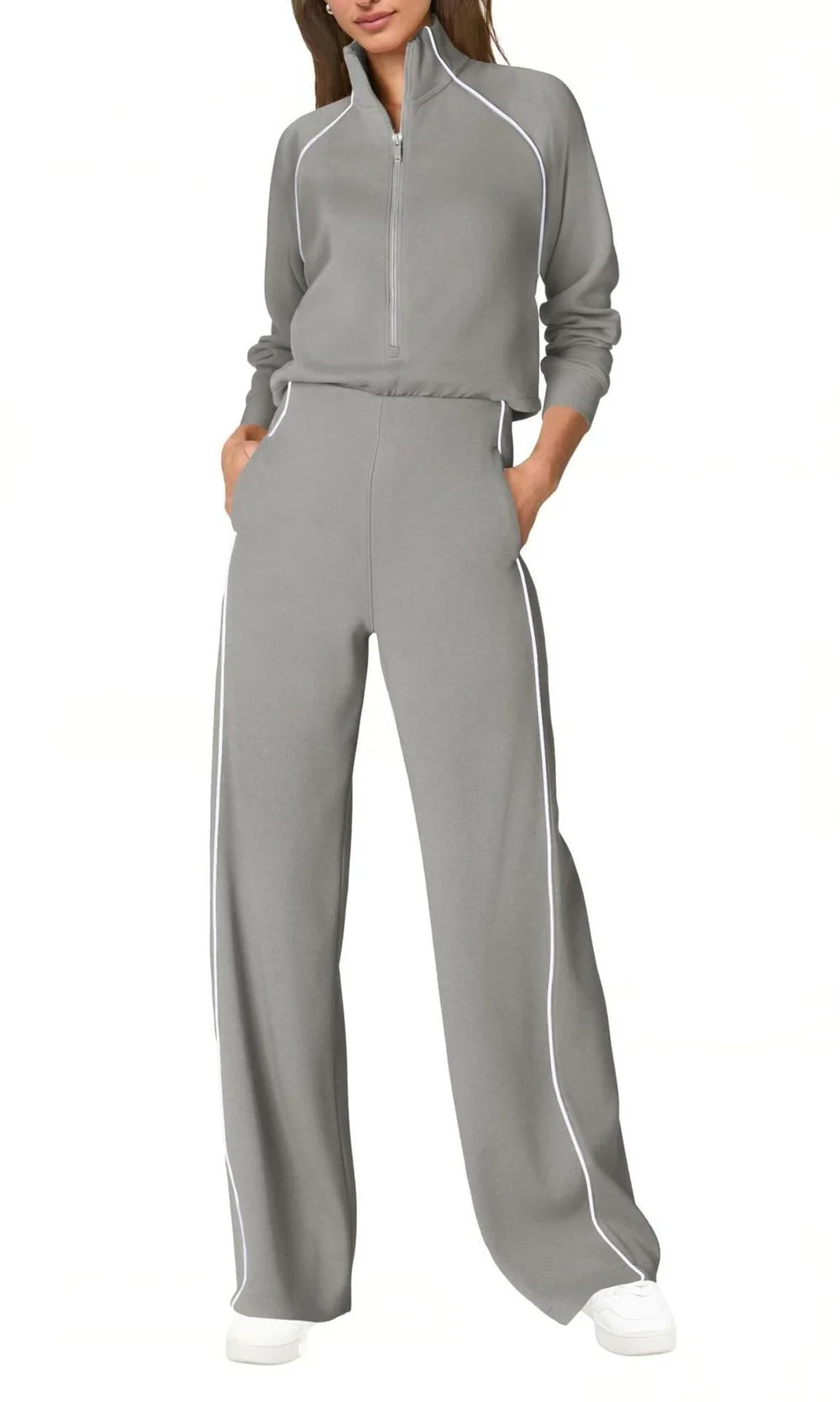 Women’s Relaxed Zip-Front Travel Jumpsuit