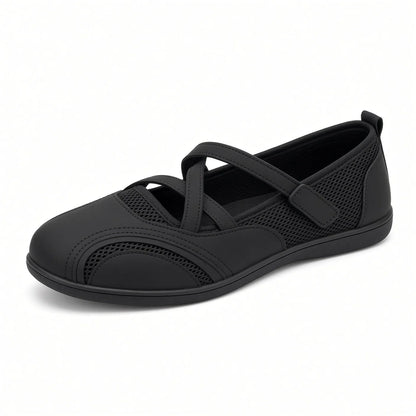 Women's Mesh Strap Mary Jane Flats