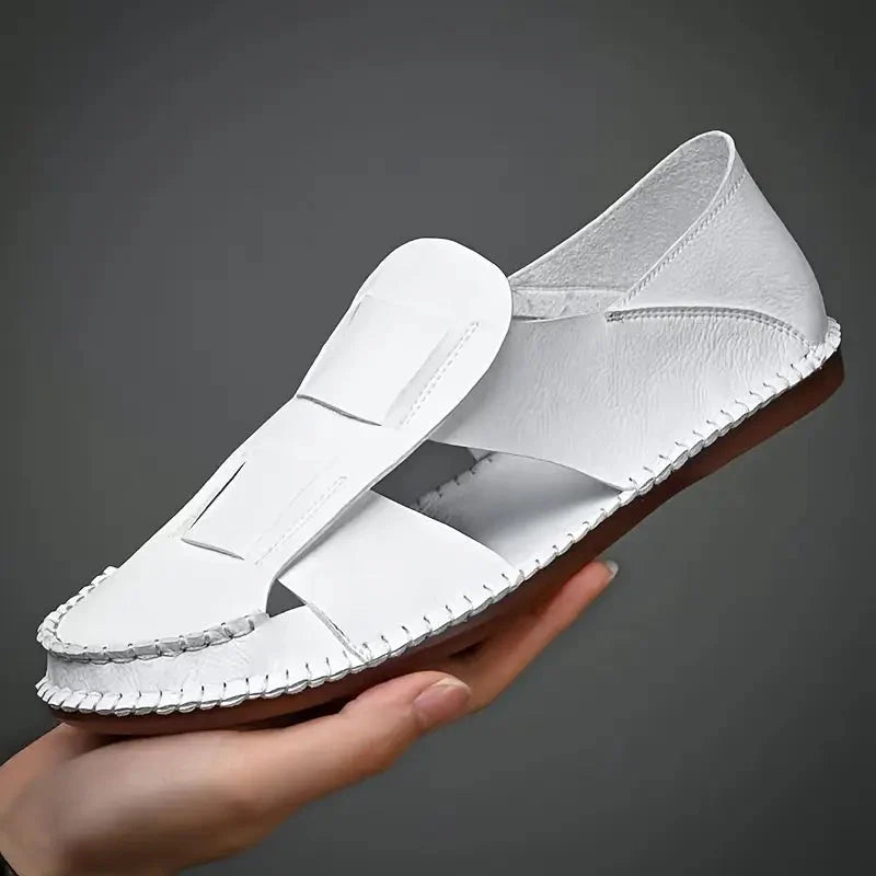 Men’s Leather-Look Comfort Slip-On Sandals