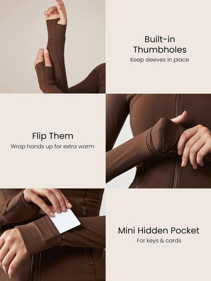 Women’s Sculpting Zip Jacket and Flare Leggings Set