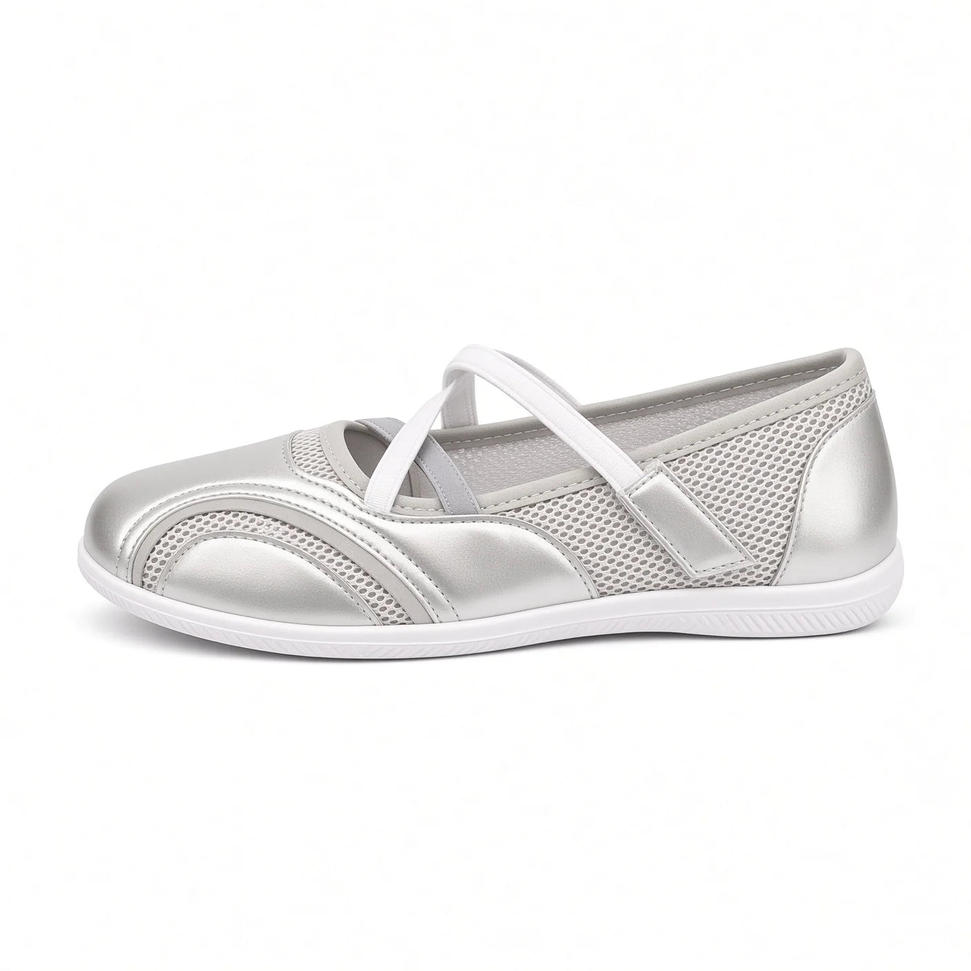 Women's Mesh Strap Mary Jane Flats