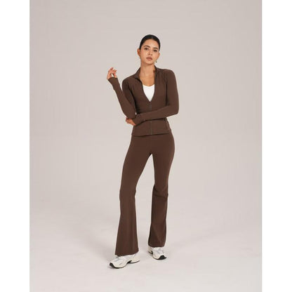 Women’s Sculpting Zip Jacket and Flare Leggings Set
