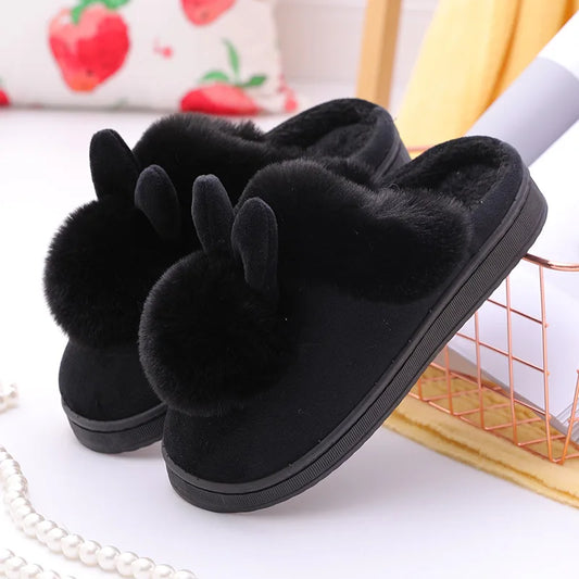 Rabbit Ears Fur Slippers