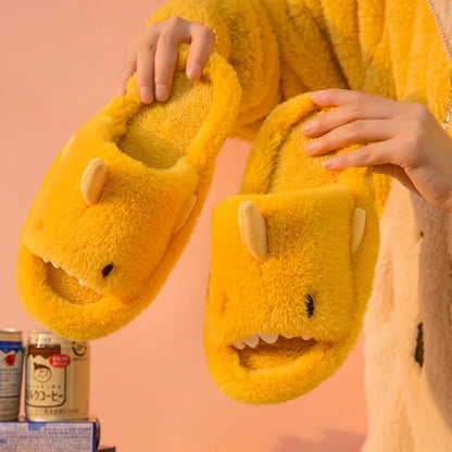 Fluffy Shark Open-toe Plush Slippers