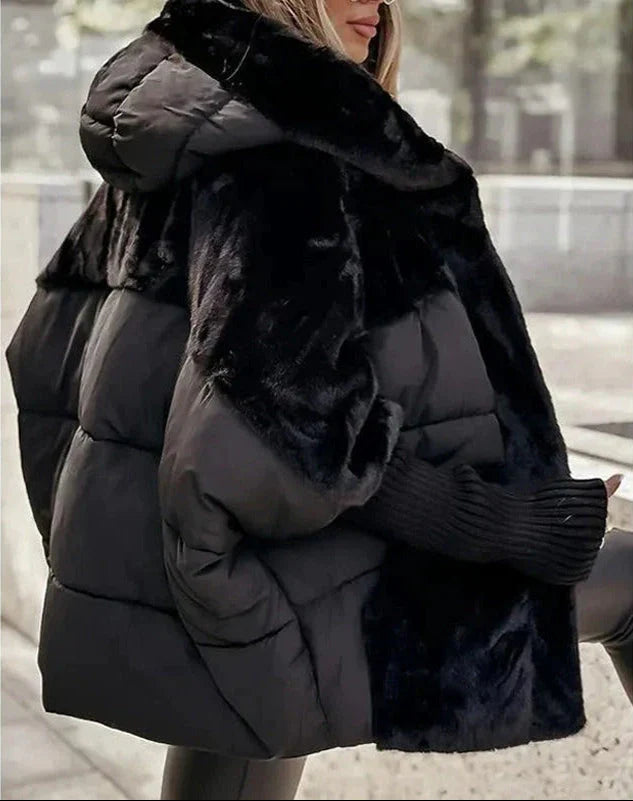 Women's Oversized Quilted Jacket with Hood