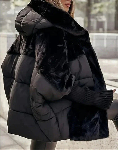 Women's Oversized Quilted Jacket with Hood
