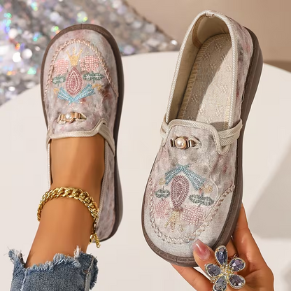 Women’s Embroidered Slip-On Comfort Loafers