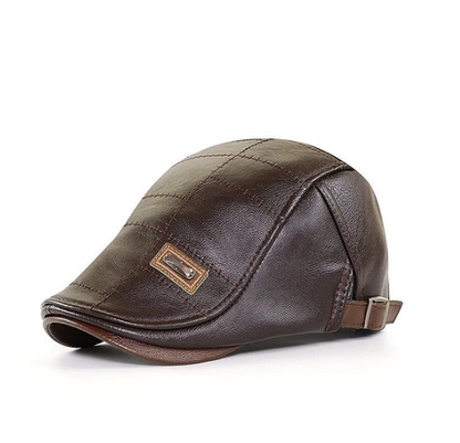 Men’s Vintage Leather-Look Beret