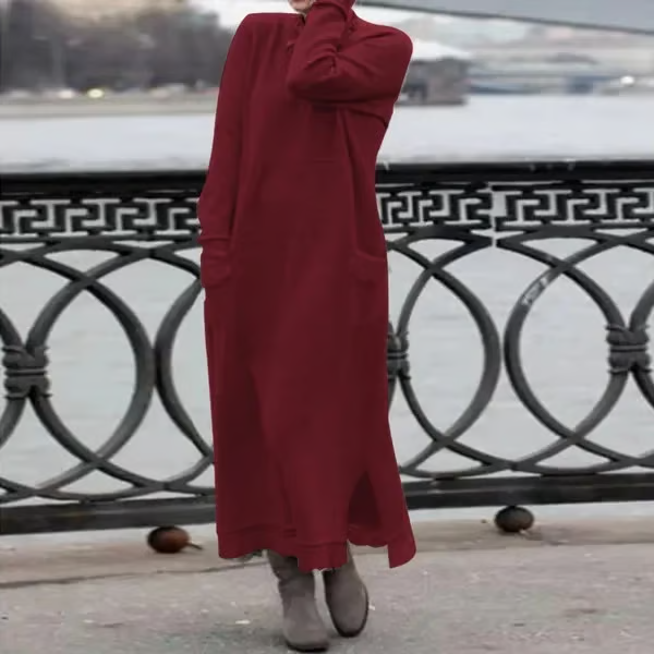 Loose plus size lace maxi dress