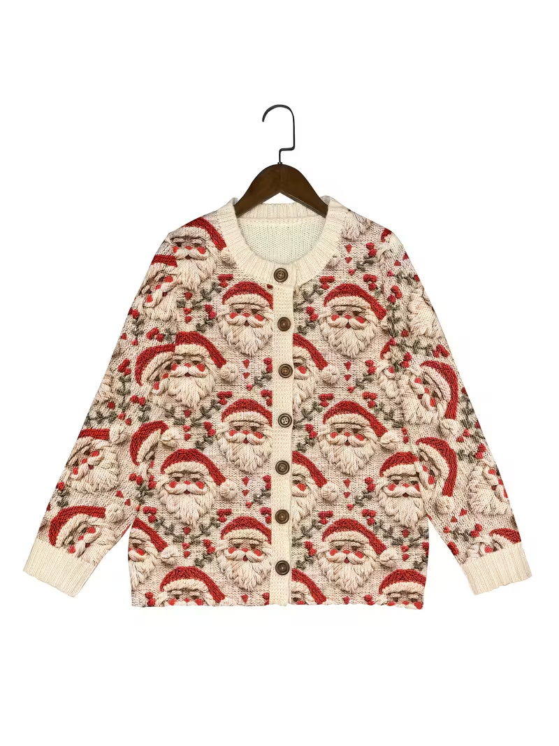 Women’s Festive Santa Claus Cardigan