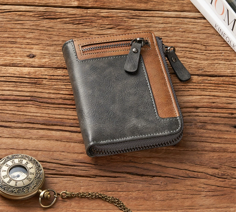 Men’s Premium Zipper Leather Card Wallet