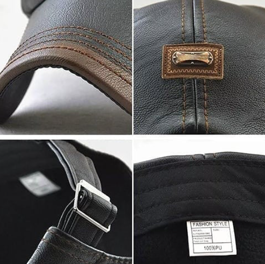 Men’s Vintage Leather-Look Beret