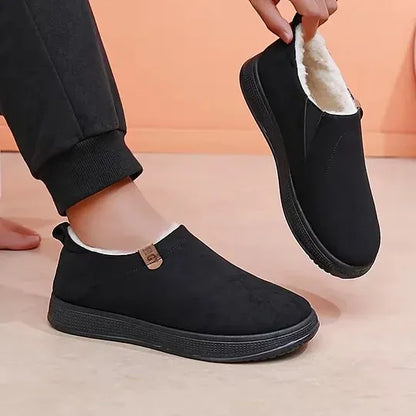 Unisex Fleece-Lined Slip-On Winter Slippers
