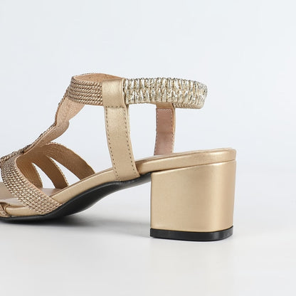 Women’s Glitter Strap Low Heel Comfort Sandals