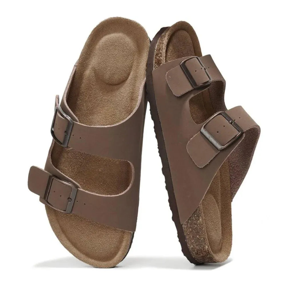 Women's Double-Buckle Platform Footbed Sandals