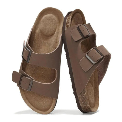 Women's Double-Buckle Platform Footbed Sandals