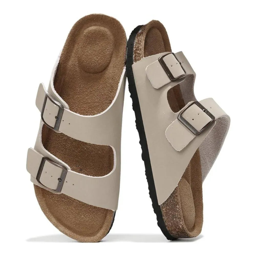 Women's Double-Buckle Platform Footbed Sandals