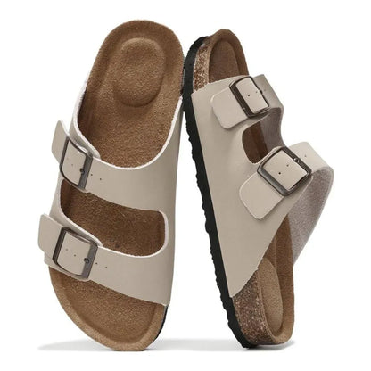 Women's Double-Buckle Platform Footbed Sandals