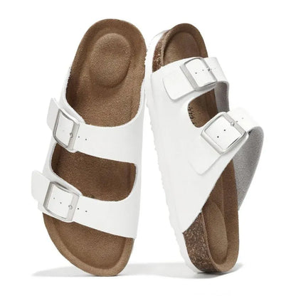 Women's Double-Buckle Platform Footbed Sandals