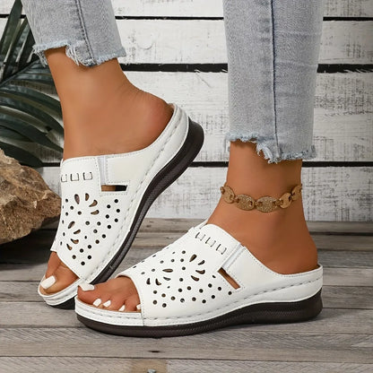 Women's Cut-Out Platform Slide Sandals