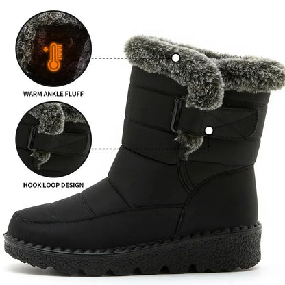 Women’s Waterproof Faux Fur Lined Snow Ankle Boots