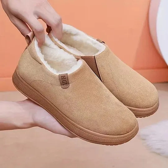 Unisex Fleece-Lined Slip-On Winter Slippers