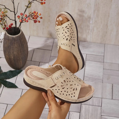 Women's Cut-Out Platform Slide Sandals