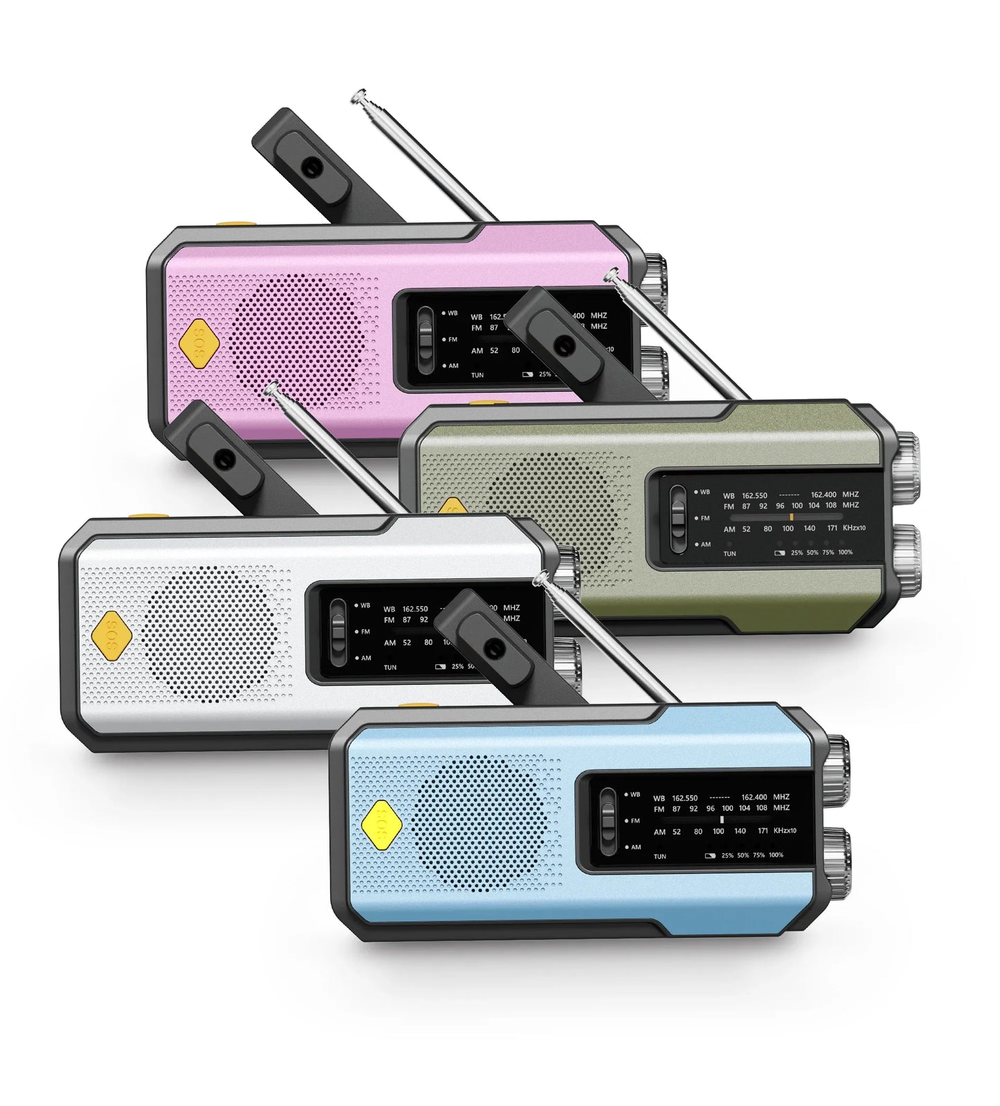 Portable Emergency Solar Hand Crank Radio with Power Bank
