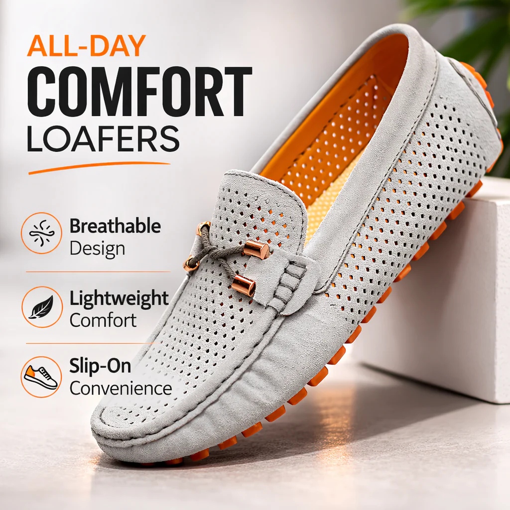 Breathable Slip-On Driving Loafers for Men
