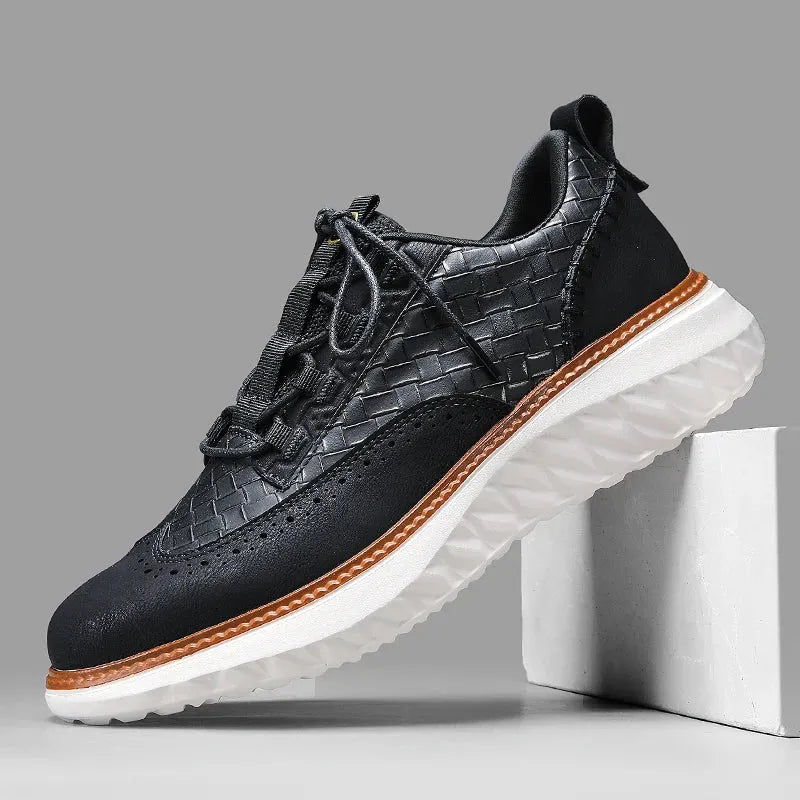 Smart Casual Leather-Look Trainers for Men