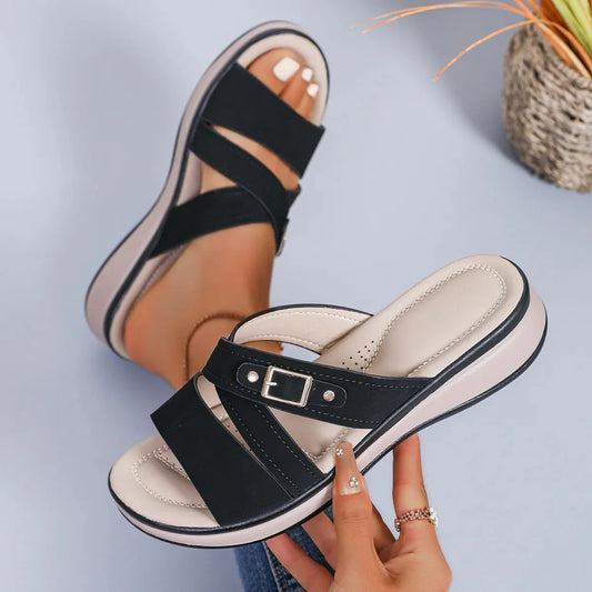 Women’s Cross-Strap Wedge Sandals