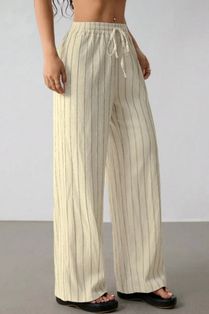 Women’s High-Waist Striped Wide-Leg Trousers