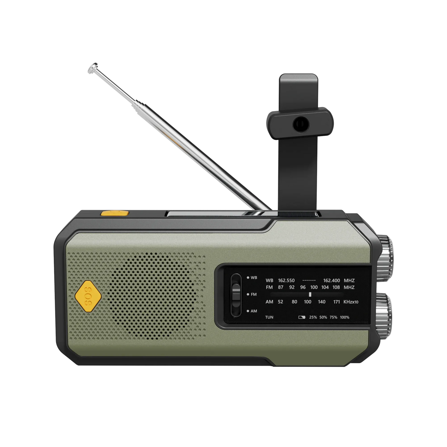 Portable Emergency Solar Hand Crank Radio with Power Bank