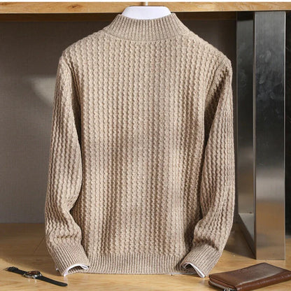 Men’s Pure Cashmere Half-Zip Mock-Neck Jumper