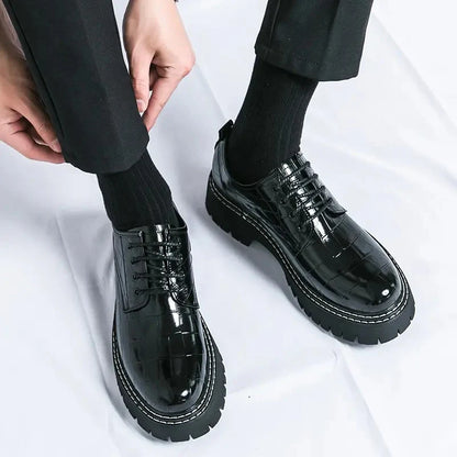 Men’s Vintage Crocodile Pattern Oxford Shoes