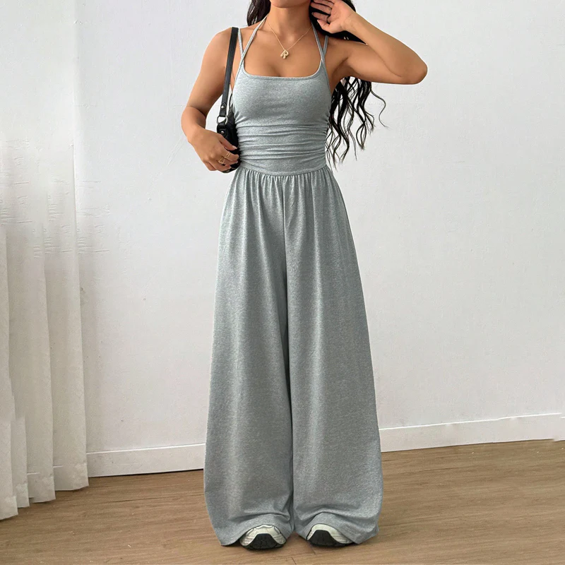 Women’s Sleeveless Wide-Leg Spaghetti Strap Jumpsuit