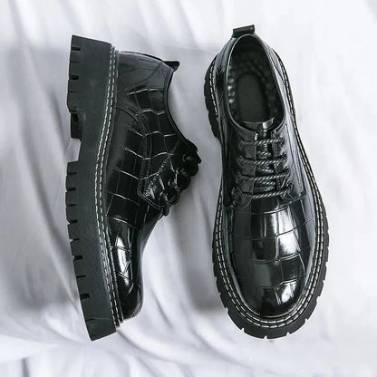 Men’s Vintage Crocodile Pattern Oxford Shoes