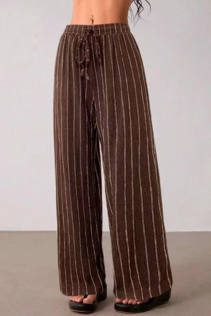 Women’s High-Waist Striped Wide-Leg Trousers
