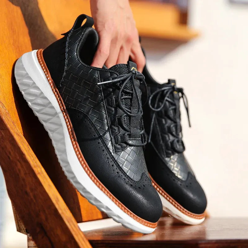 Smart Casual Leather-Look Trainers for Men