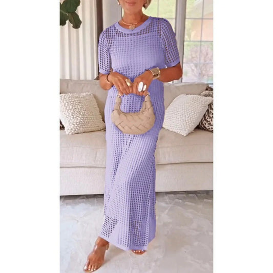 Women’s Cut Out Knit Maxi Dress with Free Inner Dress
