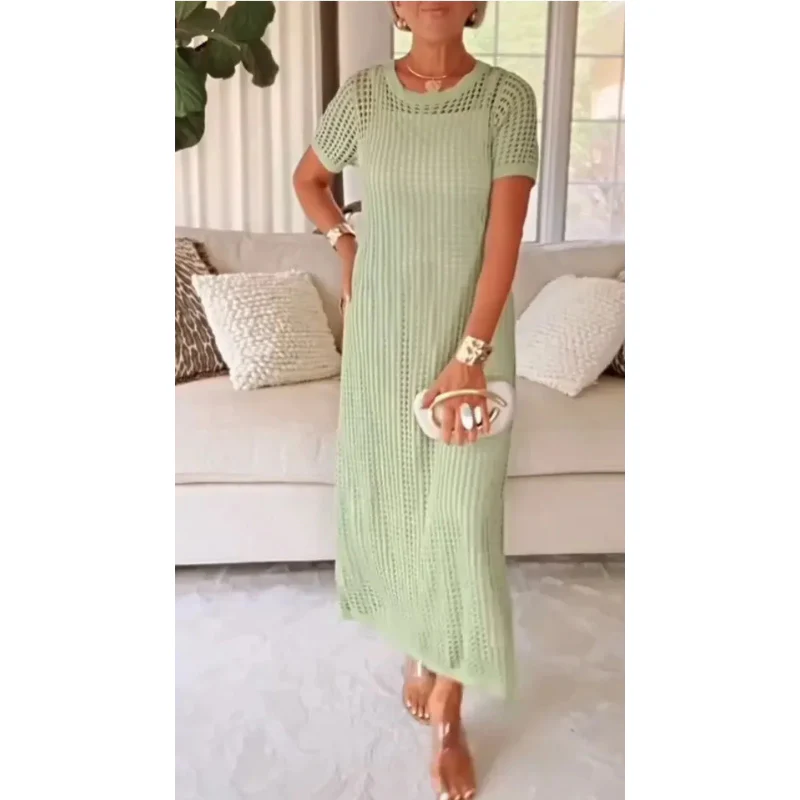 Women’s Cut Out Knit Maxi Dress with Free Inner Dress