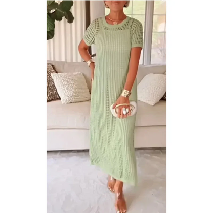 Women’s Cut Out Knit Maxi Dress with Free Inner Dress